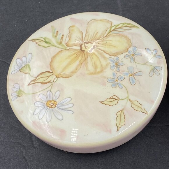 Vtg Tracy Porter Trinket Box Lid Embrace the Sweetness Life Pink Floral Round - Picture 2 of 13